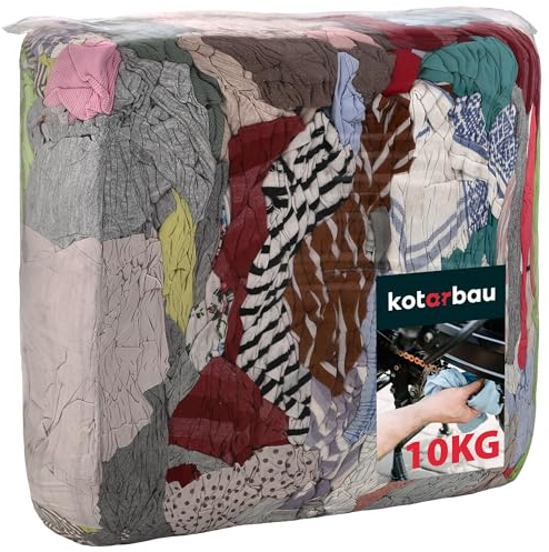 KOTARBAU® Paños de limpieza para taller, 10 kg, franela de algodón, paños de limpieza para coche, paños de limpieza industriales, trapos de cocina, paños de cocina, paños para chimenea, juego de