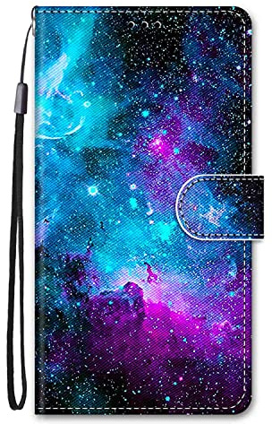 Nodigo-EU für iPhone 13 / iPhone 14 Hülle Leder Magnetisch Kickstand mit Kartenfach Tier Muster Motiv Book Flip Hüllen Handyhülle Tasche Case - Universum
