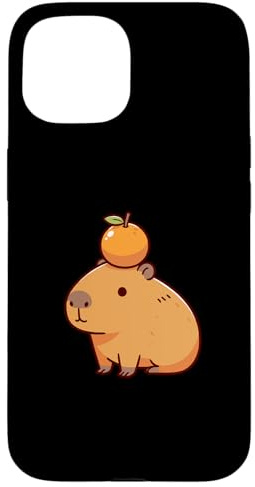 Capybara mit Orange auf dem Kopf Capybara Hülle für iPhone 15