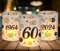 12 Windlicht Tischdeko 60 Geburtstag, Deko 60. Geburtstag Mann Frau, Diamantene Hochzeit Deko Tisch, 1964 Geburtstag Frau Mann, 60 Jahre Happy Birthday Tischdeko, Geeignet für Teelichter oder Kerzen