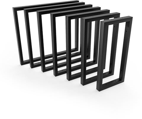 HEVVA REUSS Support de lavabo double 20/25/30/35/40/45/50 cm | Support de lavabo à poser, support pour charges lourdes, console murale, plateau de lavabo sous vasque | (1 support – Noir, 20 cm)