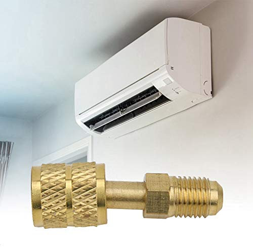 R410 Messingadapter 1/4 Männlich auf 5/16 Weiblich Pumpe Hochwertiger Ladeschlauch Messingadapter für Mini-Split-Klimaanlage HVAC