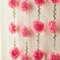 Easy Joy 2PCS Pink Paper Flower Garland 8.2ft Summer Hanging Pink Flowers with Green Leaves Vine Party Banner Flower Tissue Pom Pom Garland for Spring Garden Girls Birthday Wedding Afternoon Tea Decor