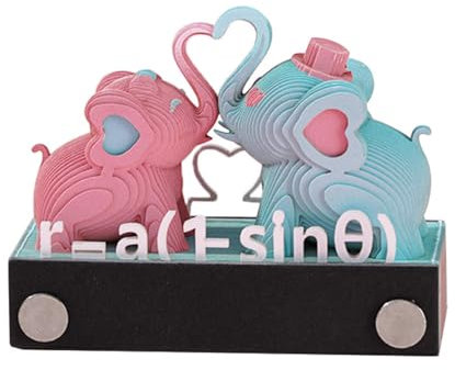 3D-Kalender 2025, 3D-Kunst-Memo-Block, Zeitmess-Kalender 2025, liebevoller Elefant, Papierskulptur, 3D-Kunst-Memo-Block, kreative Hände, Abreißkalender 2025, Papierschnitzerei, Kunst, Memoblock,