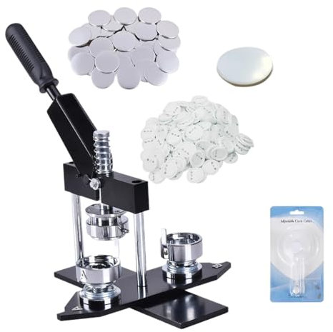 nmbhus Professionelle 25-mm-75-mm-Button-Maschine Inklusive Metallform, Handbemaltem Papier-Button-Zubereitungsschneider Und Klinge Weit verbreitete Anwendung(32mm)