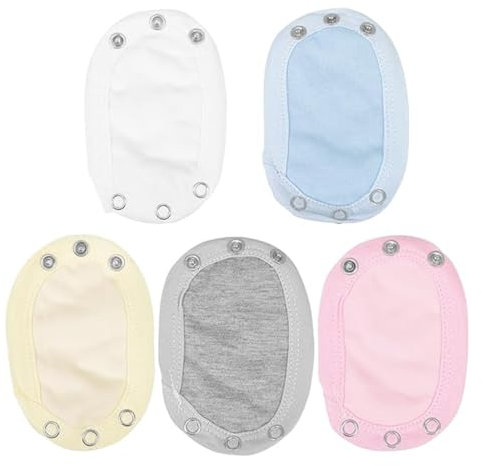OUDQFCJ 5 pezzi Body Extender, Prolunga, Allunga con Bottoni a Pressione, Lunghezza Regolabile, Stoffa Doppio Strato, Romper Baby Riutilizzabile, Tutina, Child, Prodotti Neonato, Baby (diversi colori)