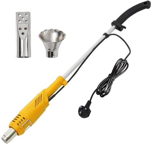 Warmiehomy 2000W Electric Weed Burner, Professional Garden Weed Burner Tool for Patio, Garden, Driveway, 650°C Max Temperature Weed Remover & Killer Tool Flame Weeder with 2 Nozzles, Yellow