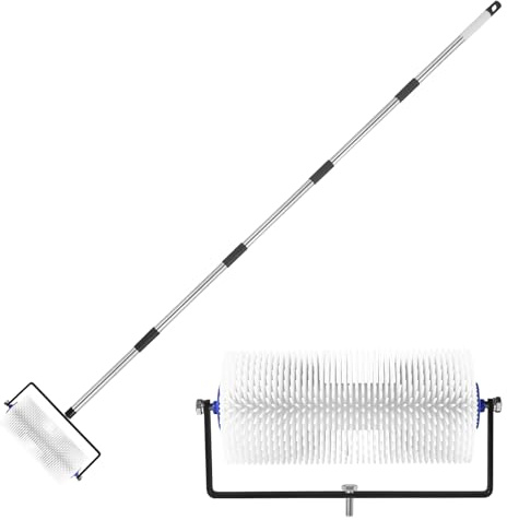 TOXYMHO 22,9 cm Boden-Nivellierwalze für selbstnivellierende Beton- und Epoxid-Blasenentfernung – verstellbarer Griff (86,4–195,6 cm), leichtes, langlebiges Estrichwerkzeug für Zement, Dünn, Farbe