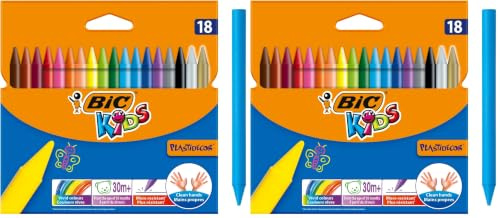 BIC Kredki swiecowe Plastidecor Pudelko 18 sztuk (Packung mit 2)