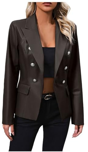 Giubbotto Pelle Donna Lungo, Chiodo Pelle Donna, Manica Lunga Motociclista Giubbotto Finta Pelle Vintage Cappotti con Cappuccio Tasca Casual Capispalla Giacca Moto Pelle Giubbotto Estivo Donna Jacket