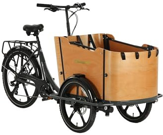 KanaaN SachsenRAD E-Lastenrad T2 Neo Vintage Transport E-Bike mit Holzbox
