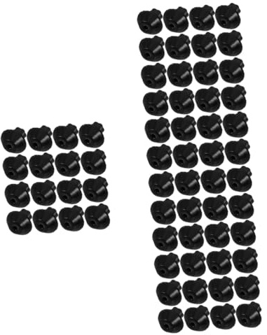 Black Rubber Gas Burner Feet Replacement 16pcs Anti-slip Pads | Adds Height, Easy Installation, round Shape, for Cooktop Base, Set of Sixteen