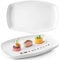 Sänger | Bilgola Servierplatten 2er Set – Porzellan Servierteller Weiß | rechteckige Teller mit abgerundeten Ecken 23 x 34 cm für Fleisch, Fisch & Snacks | Spülmaschinenfest | PREMIUM COLLECTION
