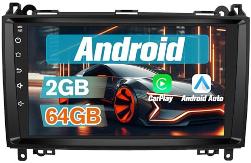 AWESAFE Android [2GB+64GB] Radio Coche con Pantalla Táctil 9 Pulgadas para Mercedes-Benz, Autoradio para Clase A W169/Clase B W245/W639 Vito Viano/W906 Sprinter, Admite Carplay/Android Auto