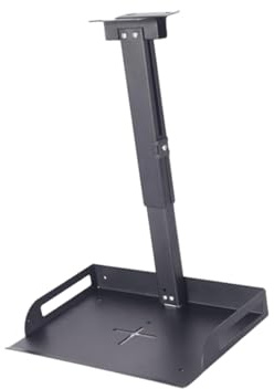 MotiveTech Deckenhalterung mit Ablage für Projektor/Kamera, vielseitig, aus, höhenverstellbar, universell für Büro, Videokonferenzen, Schlafzimmer, Schwarz