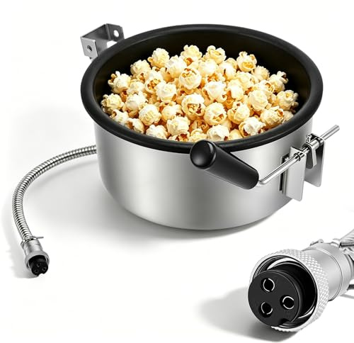 Heissluft Popcornmaschine Zubehör, Popcorntopf mit 3 holes 15mm Popcorntopf, Anti-Scorch-Pfanne Universal, Elektrische Handgekurbelte Popcorn Pfanne Einfach zu Säubern für Mais und Snack (Ø 210mm)