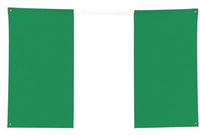 Bandera de Nigeria impresa con cuatro agujeros decorada, bandera de pared con 4 ojales para decoración de dormitorio, fiesta fraterna