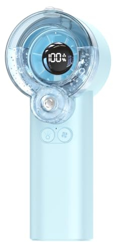 Eastcoo Handheld Misting Fan, Mini Portable Water Spray Fan with 5 Speeds & LED Display, 3600mAh Rechargeable Battery, Magnetic Detachable Water Tank,Personal Fan for Outdoor, Home, Office