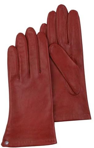 ISOTONER Gants cuir doublés soie femme,Rouge,7.5 (M)