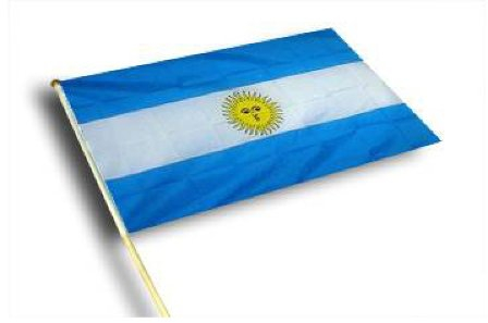 Argentinien Fahne 30x40 cm mit Stab