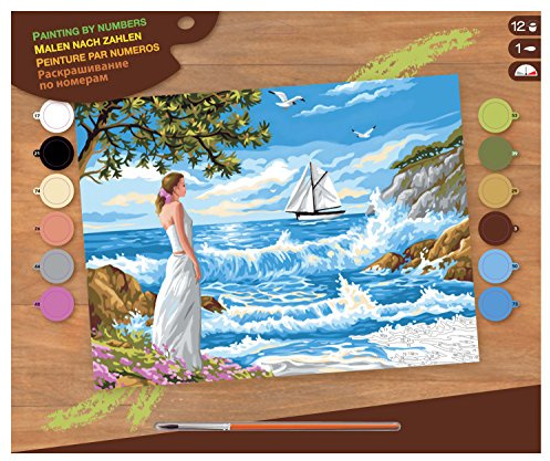 L'Art et la Manière Peinture au numéro motif Appel de la mer 30 x 40 cm Couleurs Assorties