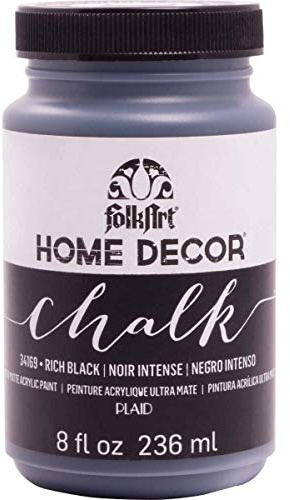 FolkArt Plaid:Craft Home Decor Chalk Paint 8 Oz-Rich Black, Synthetic Material, 6 x 6 x 10.7 cm