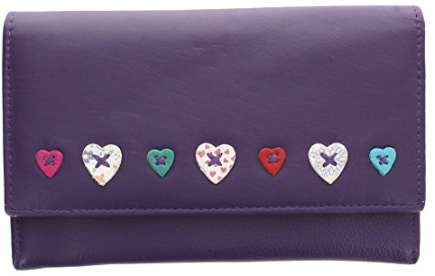 Mala Leder Lucy-Kollektion, Geldbörse, Geldbeutel, Damen, Leder, mit Überschlag mit RFID-Schutz 3186_30 Lila