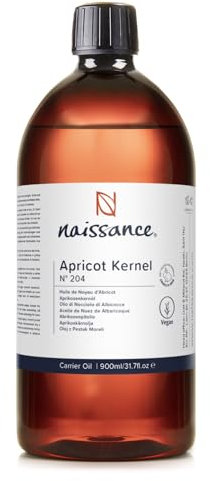 Naissance Olio di Nocciolo di Albicocca (No. 204) 900ml - Naturale, Vegan, non OGM - Ideale per Massaggio, Pelle e Capelli