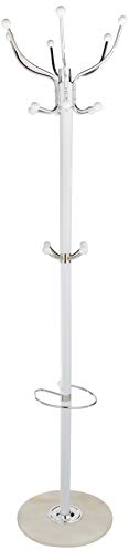 HAKU Möbel Garderobenständer chrom, weiß, Marmor, Metall - Maße: H 176 cm x Ø 38 cm, Style: Modern