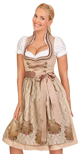 MarJo Trachten Mididirndl 2tlg. - Claude - Cappuccino, Größe 30