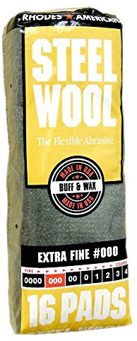 Homax - 33873161011 Steel Wool, Extra Fine Grade #000, 16 Pads