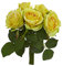 Nearly Natural Rose Bush Artificial Flower Stem Bunch, Set of 2, Yellow