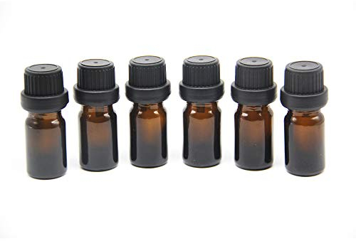 YIZHAO Ambar Botellas de Aceite esencial de Vidrio Vacías 10ml,con Reductor de Orificio y Tapa,Para Aceites Esenciales,Aromaterapia,Perfumes,Masajes,Laboratorio de Química – 12Pcs