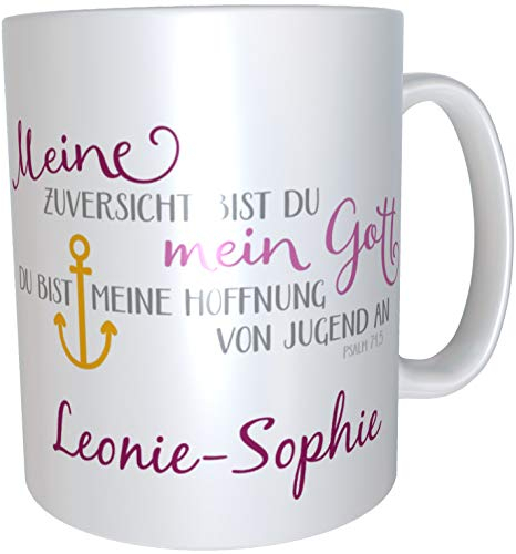 Kilala Tasse Kommunion Wunsch Name Erstkommunion christlicher Spruch Gottes Segen Tee Becher inkl. Geschenk-Verpackung