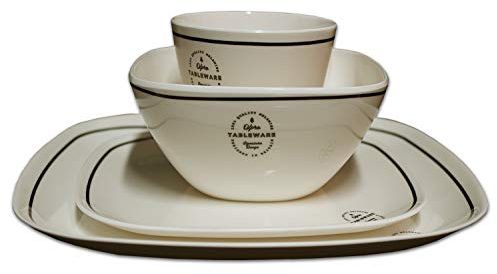 OLPRO Signature Camping Dinner Set – 8 Piece Plastic Plate, Bowl, Mug Set for 2 – Lightweight Camping Tableware for Adults & Kids, Dishwasher Safe, Ideal for Picnics & Outdoor Use