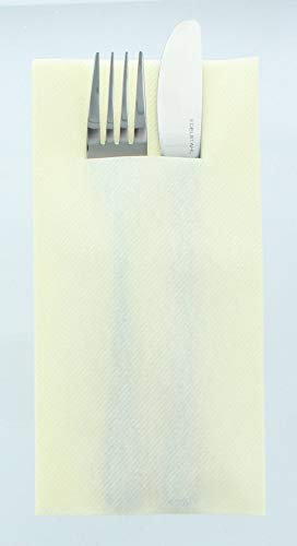 Mank Airlaid Besteckservietten Uni | 40 x 40 cm | 1/8-Falz | Premium Einweg-Serviette | saugstark | Basic | 75 Stück (Champagner)