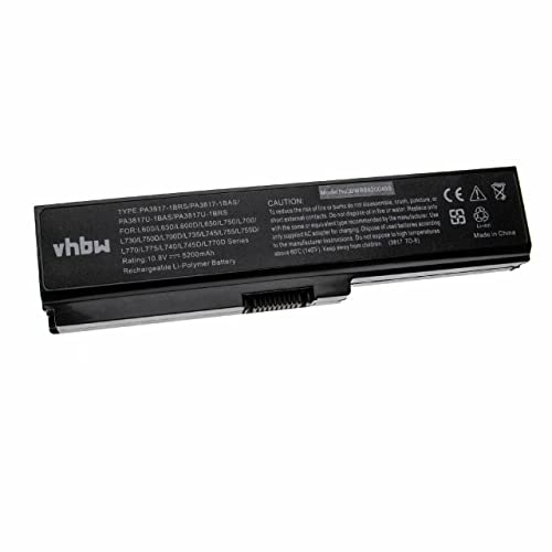 vhbw Akku kompatibel mit Toshiba Satellite L755-S9511RD, L755-S9511BN, L755-S9512D Notebook (5200 mAh, 10,8 V, Li-Polymer)