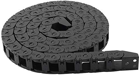 BCZAMD 10X10mm 1M Black Plastic Flexible Nested Semi Closed Drag Chain Cable Wire Carrier for 3D Printer CNC Router Mill