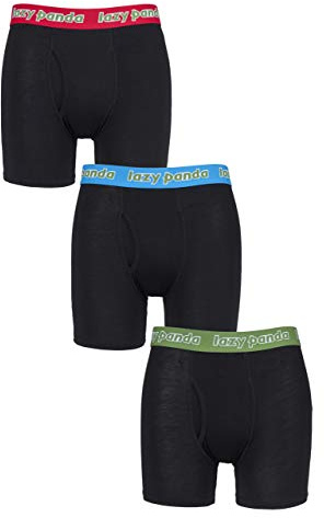 SockShop Lazy Panda Men’s Bamboo Boxer Shorts, Soft and Breathable Boxers, Label-Free Underwear for Everyday Comfort, Environmentally Friendly, Multipack of 3