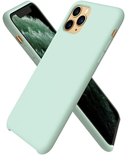 ORNARTO Liquid Silicone Case for iPhone 11 Pro Max, Slim Liquid Silicone Soft Gel Rubber Case Cover for iPhone 11 Pro Max(2019) 6.5 inch-Mint Green