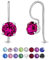 Orecchini Fucsia Donna Argento 925 con Cristalli 6 mm - Orecchini Bigiotteria Fucsia - Punto Luce Orecchini Fuxia Donna - Orecchini Pendenti Argento 925 - Orecchini a Monachella Donna