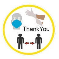 generisch 1 Stück Handschuhe tragen Abstand halten Mundschutz Sicherheits Symbol Aufkleber Abziehbild (R50/5/2) W (25 x 25 cm)