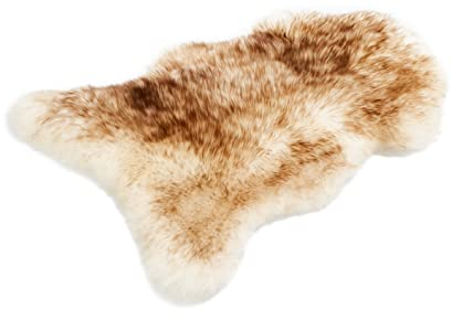 Cakla Lammfell Echt 110-120 cm - Schaffell Echt Groß - Fellteppich Rothaarig - Weich und Flauschig - Fell für Stühle und Sofa - Natürliche Lammfell Teppich Wohnzimmer - Deko Schafsfell Felle