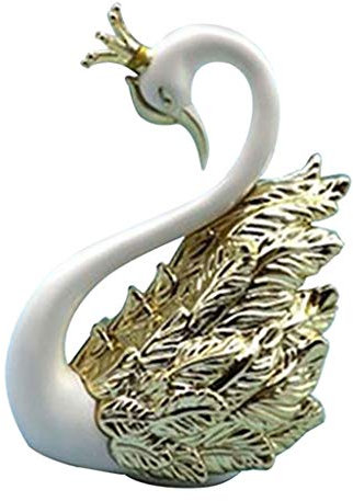 Backbayia Harz Schwan Statue Dekofigur Kunsthandwerk Ornament für Wohnzimmer, Schlafzimmer, Büro
