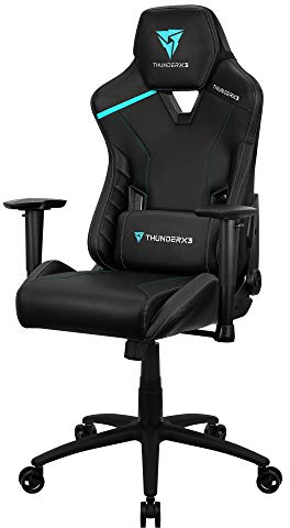 ThunderX3 TC3BK, Ergonomic Gaming Chair, Cushioned Cushions, Air Tech, Black