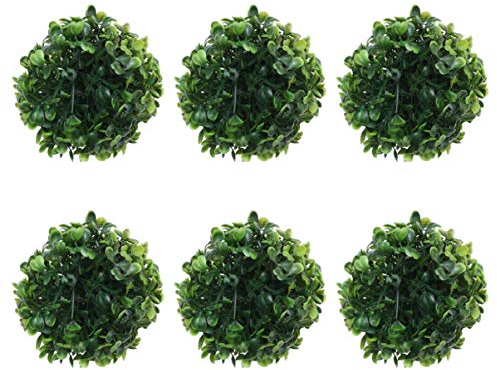 6 Stück Künstliche Buchsbaumkugel Hängen Topiary Kugel Buxus Gras Pflanze 10Cm