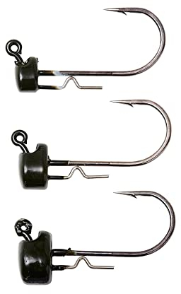 Savage Gear Ned Jigkopf 1/0 Haken 4 Stück | Ultra scharfe Haken | Finess-Köpfe für Bass | Einzigartiges Keeper System | Schwarz oder Grün | 1/16 oz | Ned Rig