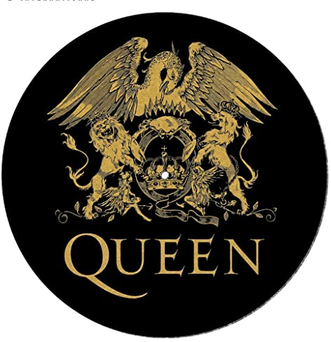 Pyramid International Queen Tapis pour Tourne-Disque pour mixage, grattage DJ et écoute à Domicile (Design Logo) – Produit Officiel, doré