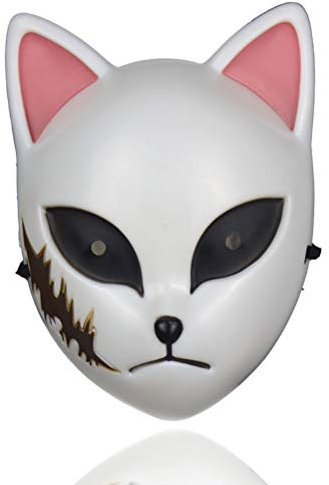 Ghzste Japanische Anime-Maske, Demon Katze Maske, Anime Cosplay, realistischer Fuchs-Maske, Kostümzubehör Halloween