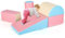 COSTWAY 5 TLG. Schaumstoffbausteine, Riesenbausteine zum Toben und Klettern, Softbausteine aus Schaumstoff, Großbausteine Mehrfarbig, Bauklötze für Babys und Kleinkinder (Blau + Rosa)